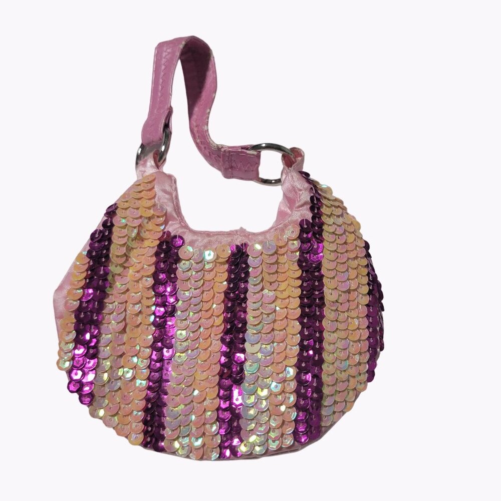 Build a Bear Sequin Handbag Pink Purple Purse for Plush Stuffed Animals